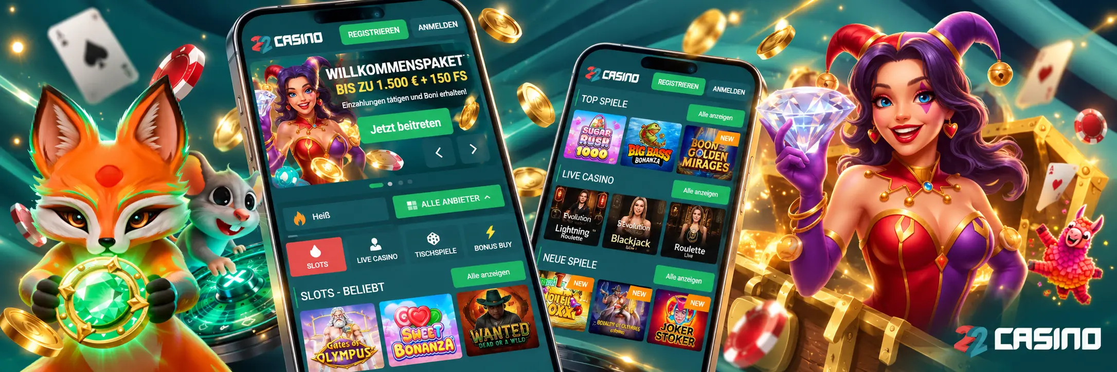 Das mobile Casino Erlebnis bei 22Casino