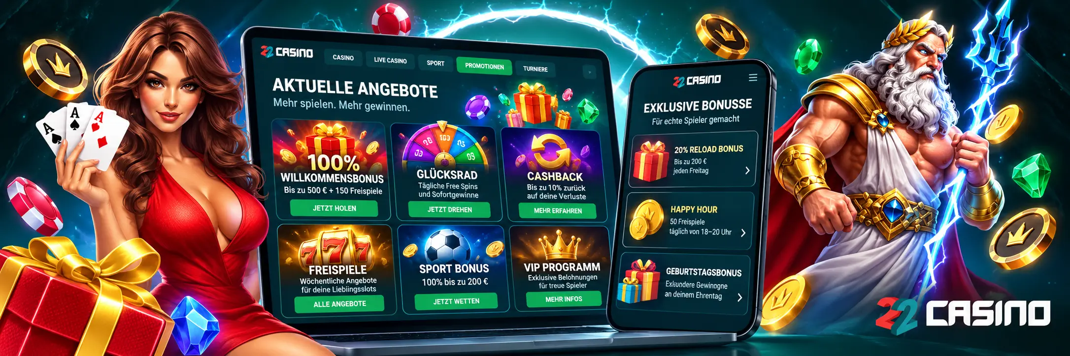 Wöchentliche Aktionen für 22Casino Spieler
